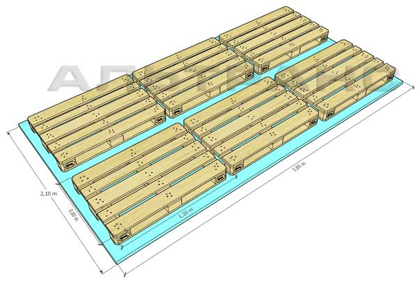 Сколько паллет войдет в Зил Бычок